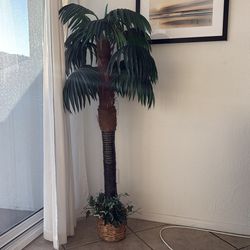 5’ tall artificial palm tree