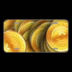 License Plate Novelty Car Front Bitcoin Coin Money Electronic Money
