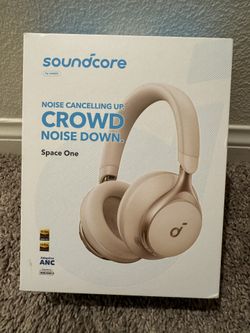 Soundcore by Anker, Space One, Active Noise Cancelling Headphones, 2X Stronger Voice Reduction, 40H ANC Playtime, App Control, LDAC Hi-Res Wireless Au
