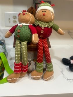 Gingerbread Couple Christmas Plush Dolls Set of 2