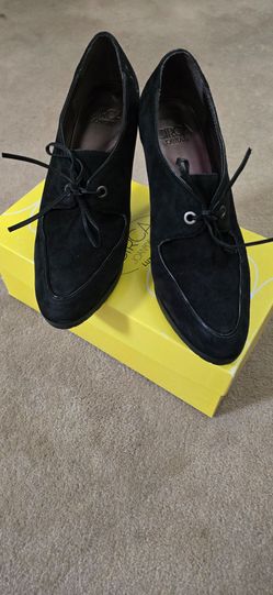 Black Suede Heels Sz 7.5M