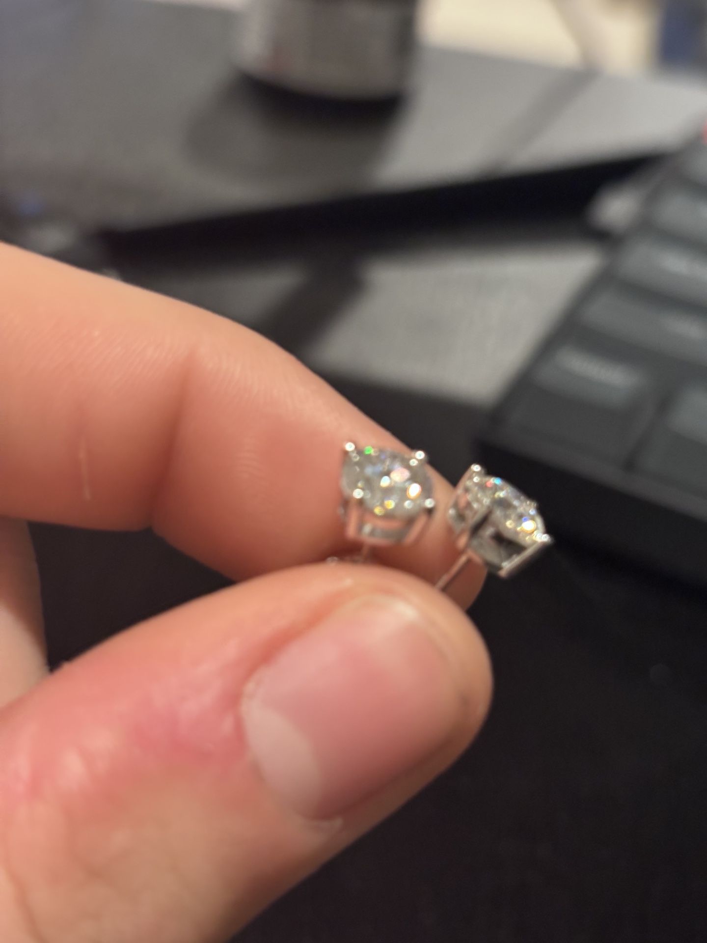 925 Silver And Moissanite Stud Earrings