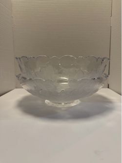 Vintage Studio Nova Mikasa Winter Rose Glass Centerpiece Bowls Set of 2