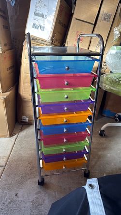New 10-Drawer Rolling Storage Cart Multicolor