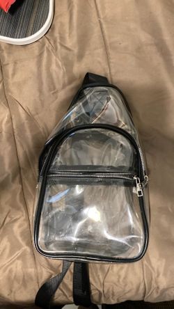 A small see-through backpack