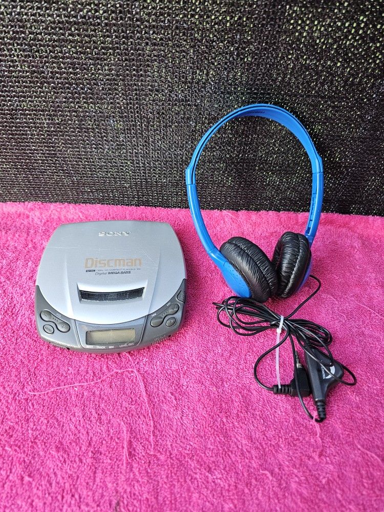 Sony D-191 Portable Compact Discman CD Disc Player With Headphones - Gray
