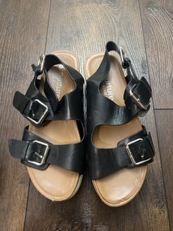 Womans Black Strappy Sandals Size 8 By Nature Roam 