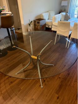 Glass dining table