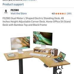 FEZIBO L Shaped Electric Standing Desk