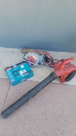 Leaf blower with gas and a skilsaw
