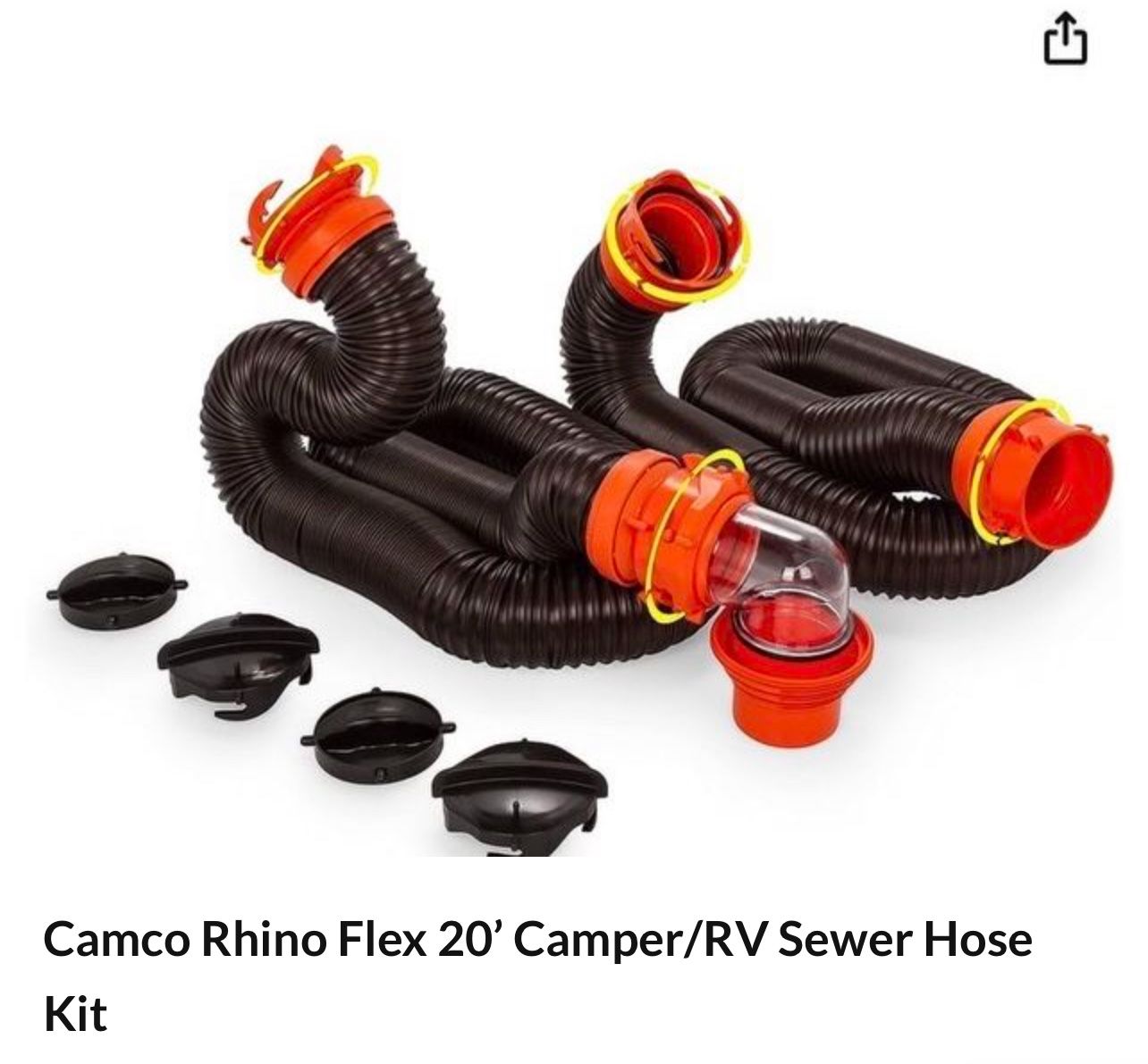 Camco Rhino Flex 20’ Camper/RV Sewer Hose Kit 