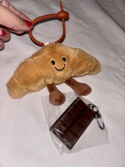 NEW Croissant Plush & Chocolate Keychain
