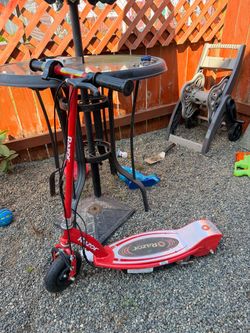 Red Razor electric scooter