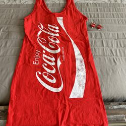 Coca Cola Dress And Earrings Set