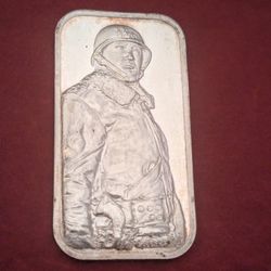 Silver .999 Bar 1oz. General George Patton Vintage 