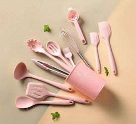 Kitchen Utensils Set-12 Pieces Silicone Cooking Utensils Set (Dishwasher Safe) 392°F Heat Resistant Spatula Set, Nonstick Cookware