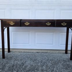 Vintage American Masterpiece Mahogany Sofa / Console Table by Hickory Furniture Co