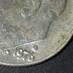1976 Roosevelt Dime MINT MARK ERROR