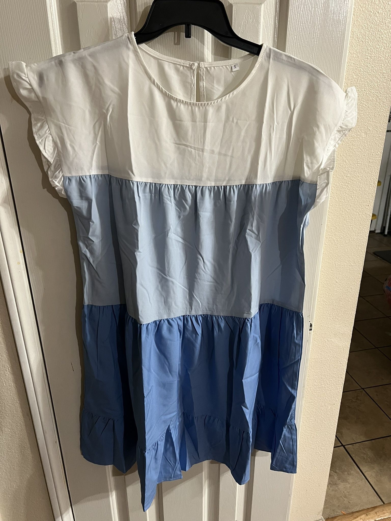 Blue and White Dress