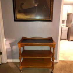Antique Roller Serving Cart 