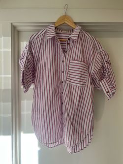 Anthropologie Runched Sleeve Buttondown Shirts Size L