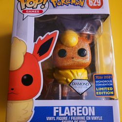 Funko Pop Pokemon #629 Flareon Diamond Collection 2021 Wondrous Exclusive Wonder CON