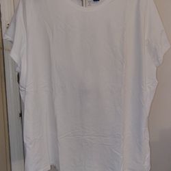 Women's plus size white short sleeve shirt sz 3x 30/32 by Woman Within 