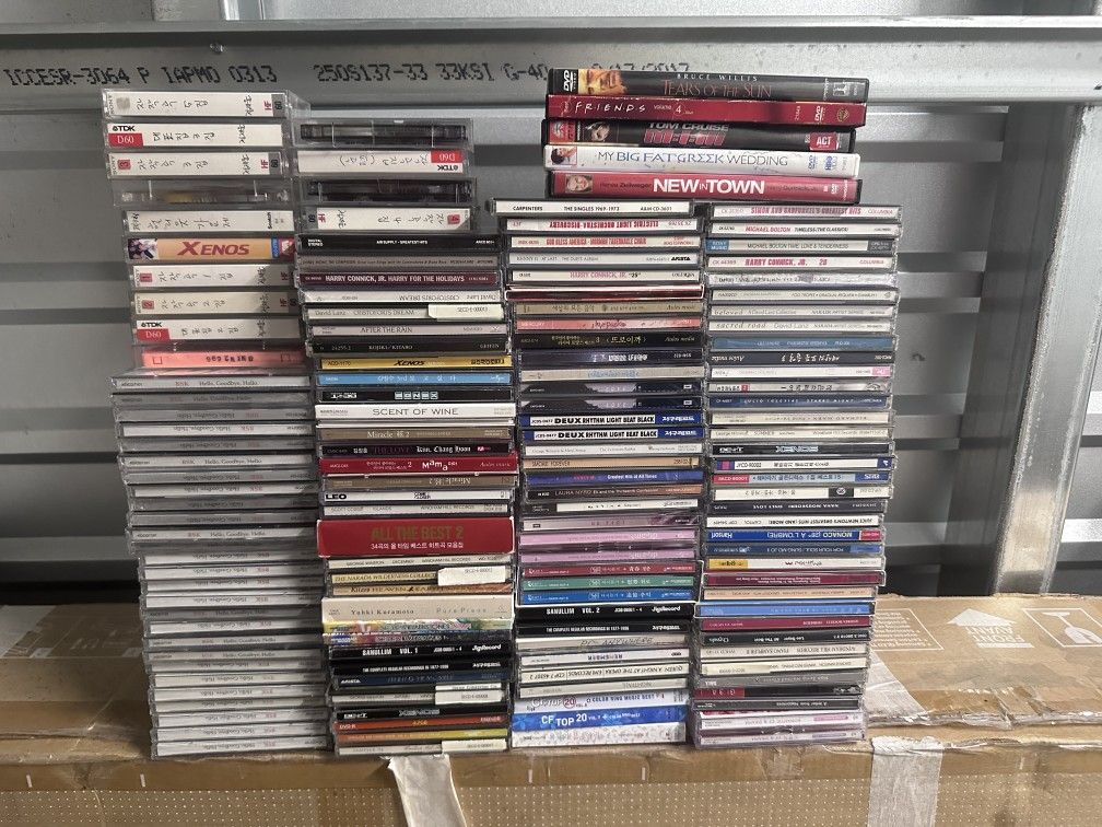 150ish Mostly Korean Music CD'S Cassette Tapes And DVDS