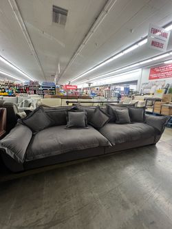 Large Gray Oversized Deep Sectional Sofa