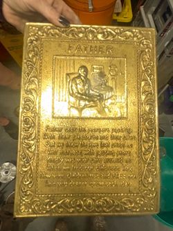 Vintage 1950’s-70’s Brass Father Sentiment Wall Plaque & Psalm of David