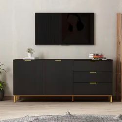 Modern Black & Gold Sideboard / TV Console – $150