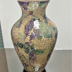 Decorative Mosaic Glass Vase – 13” Tall