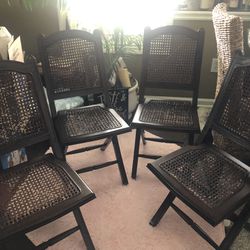 Mahogany Cane Folding Chairs /$22 each