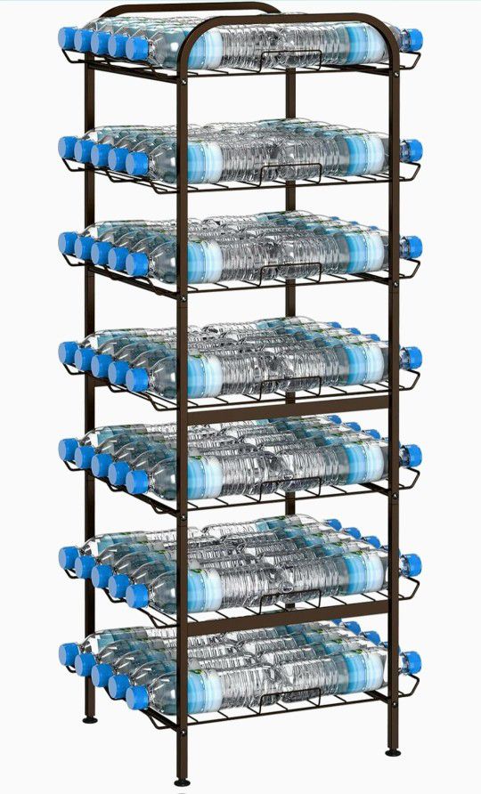 Qty.2
7-Tier Storage Rack Metal Water Bottle Stand Holder + Heavy Duty Shelf Cover