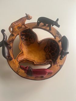 Handcrafted Animal-Themed Bowl from Kenya