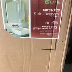 LED Lighted Medicine Cabinet with Mirror 30 in. W x 28 in. H 