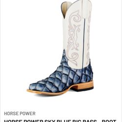 Horse Power HP8070 Sky Blue Big Bass Western Boots – Men’s Size 12D – Brand New in Box