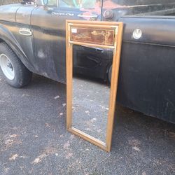 Asian Chinoiserie Mirror with brass