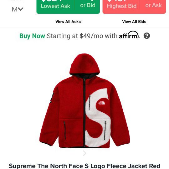 North Face Supreme Fleece Size Med Brand New Still In Bag