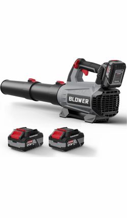 Leaf Blower Cordless, 1200W Brushless Electric Blower with 2 X 5.0Ah Battery, 6 Speed Levels, Lightweight Battery Leaf Blower for Lawn Care, Garden, Y