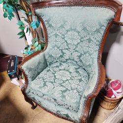 Antique Louis XVI Style Wingback Chair 