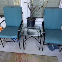 Patio Chairs And Glass Top Table