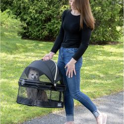 Pet Gear No-Zip View 360 Pet Safety Carrier & Car Seat for Small Dogs & Cats Push Button Entry, View 360 20-inch,