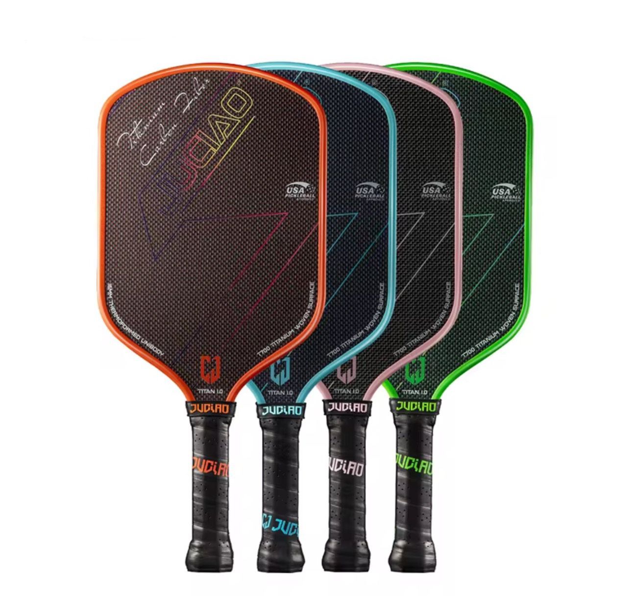 JUCiao Carbon Fiber Titan Pickleball Paddles With Case (USAPA Approved)