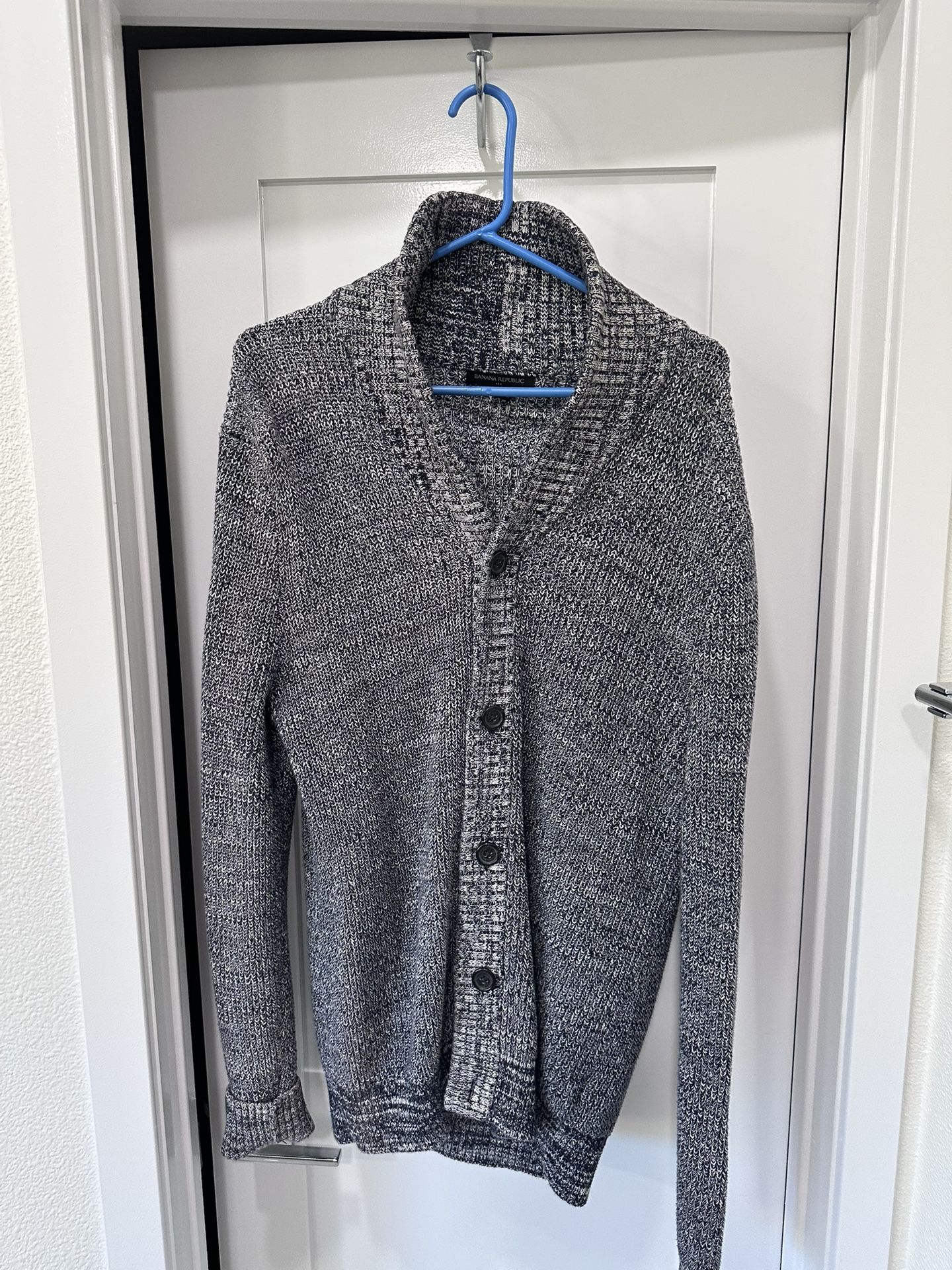Banana Republic Shawl Neck Cardigan Sweater Medium Men's Blue Cotton  M