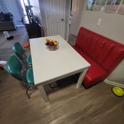 Kitchen  Table And Booth And Chairs