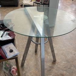 Dining Table Glass Chrome