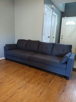 Grey sofa + ottoman