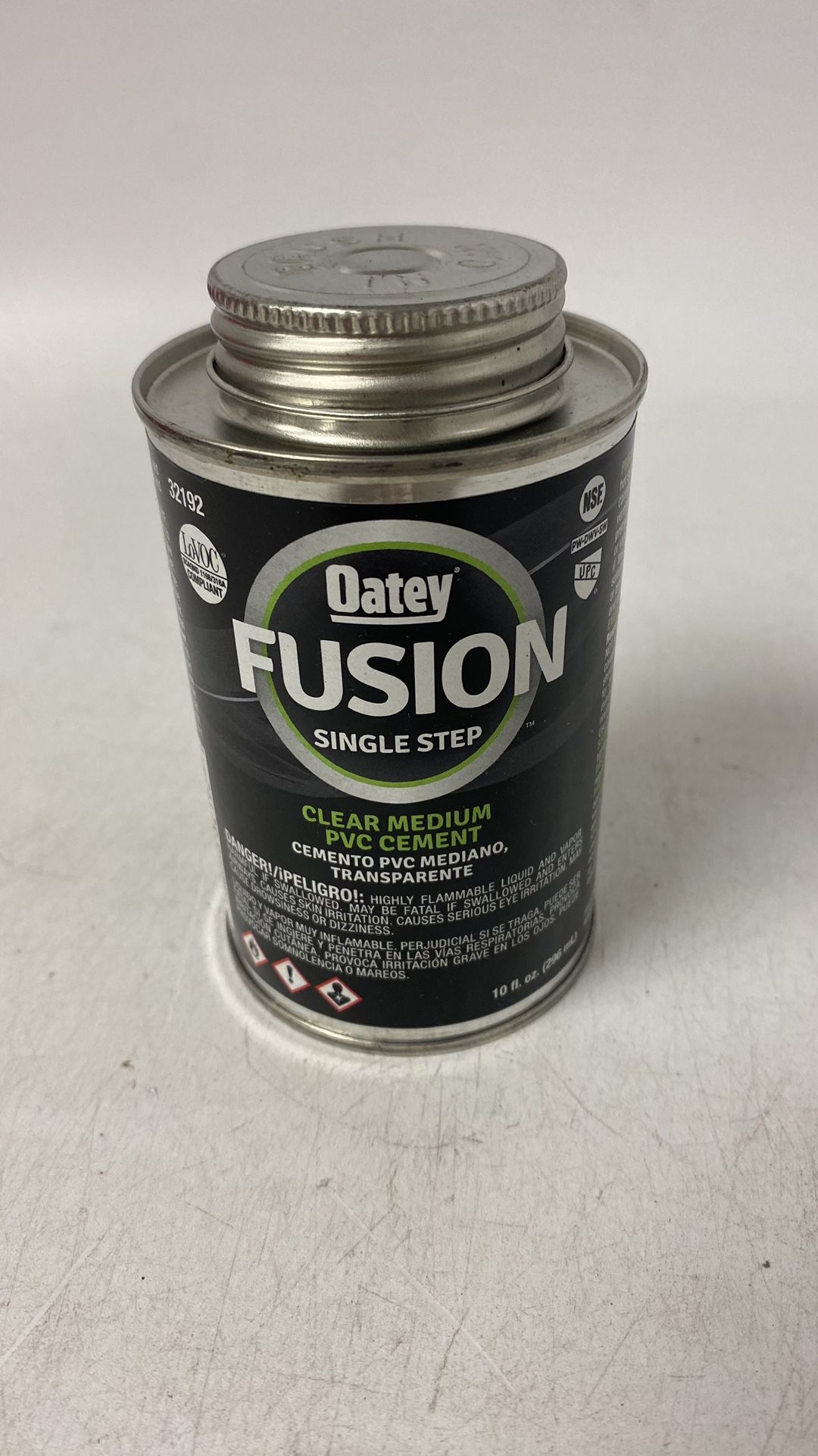 Oatey (contact info removed) 10 oz Fusion Single Step Medium PVC Cement - Clear