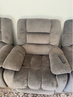 Brown massage/heat recliners - 150 each.